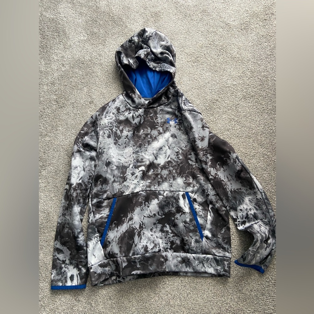 Multicolored Under Armour hoodie with blue accent color